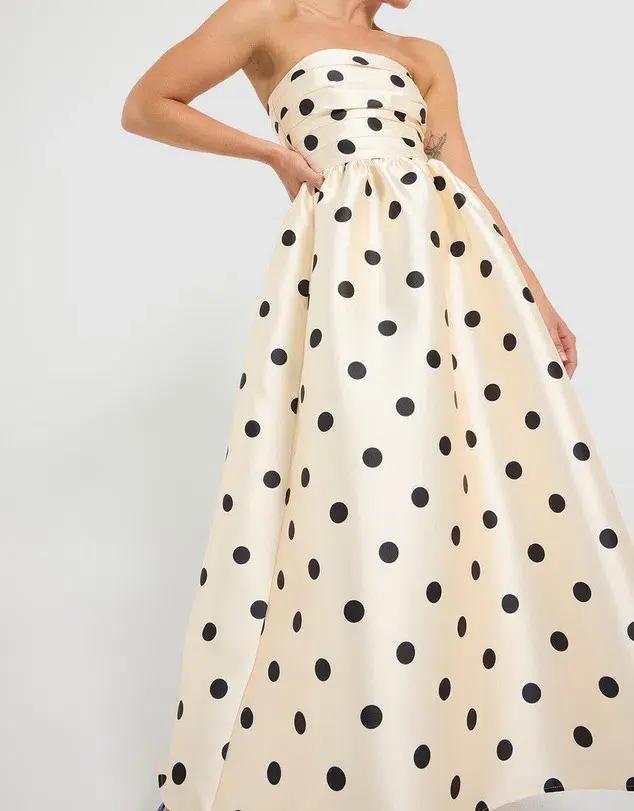 Pasduchas Dottie Strapless Midi Dress; size 8 - Image 3