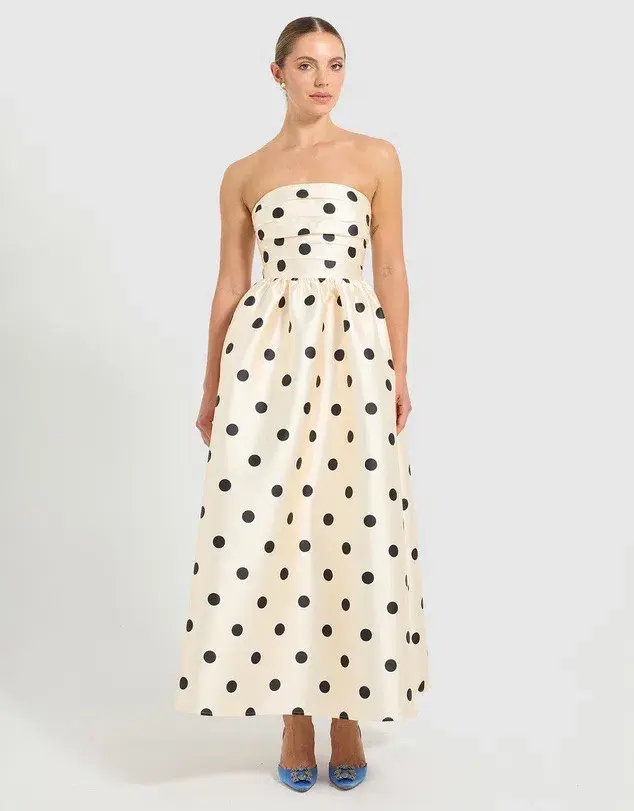 Pasduchas Dottie Strapless Midi Dress; size 8 - Image 1