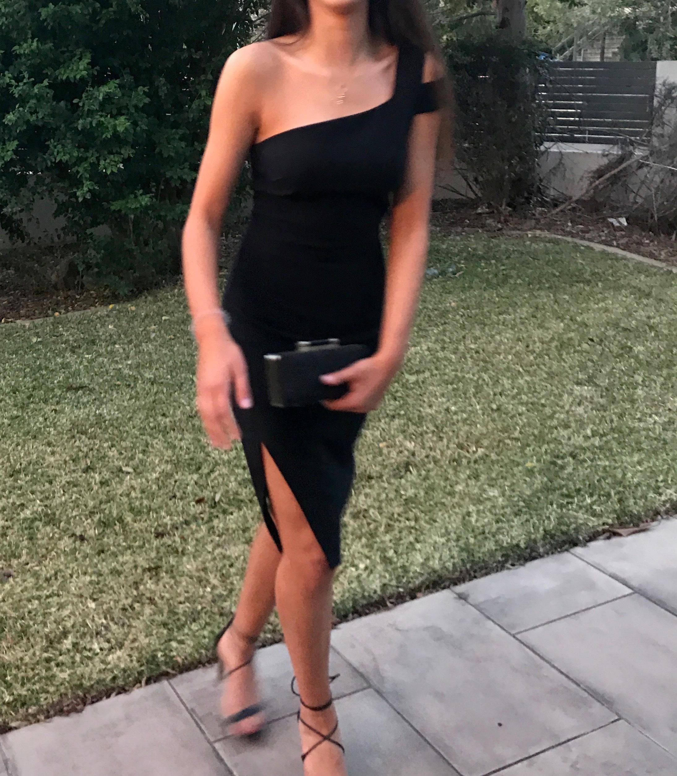 Likely NYC, Black bodycon midi Cocktail dress size 8 - Image 2