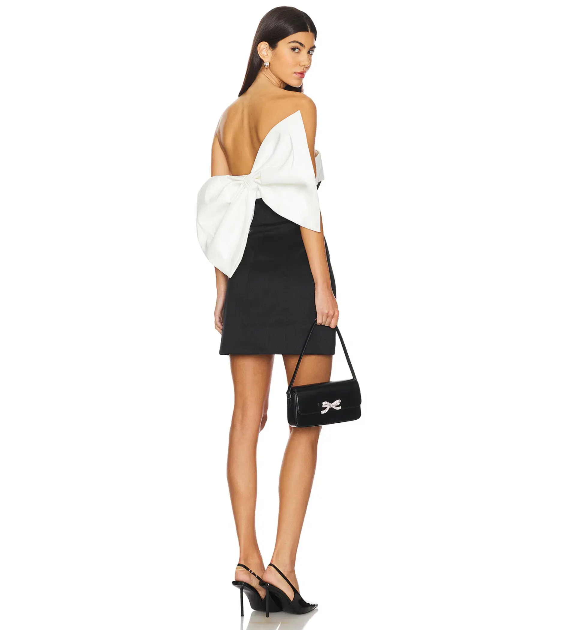 Rachel Gilbert Birdie Mini Dress Black & White Size 2/AU 10 - Image 3