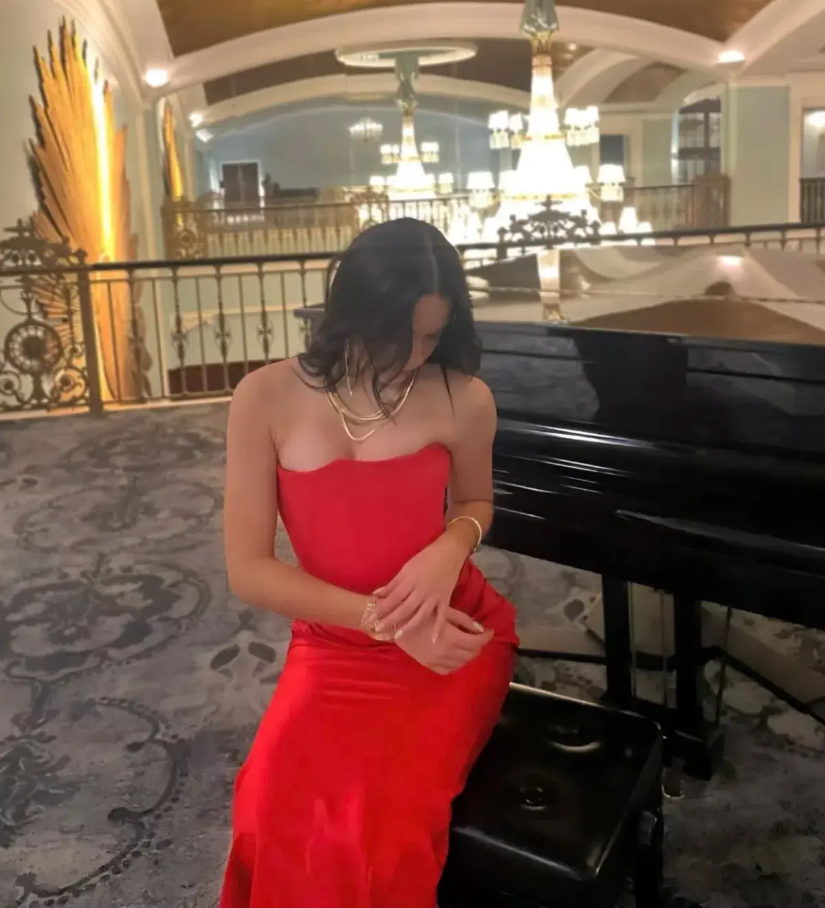 House Of CB Persephone Strapless Corset Maxi Dress Scarlet Red Size M/AU 10 - Image 3