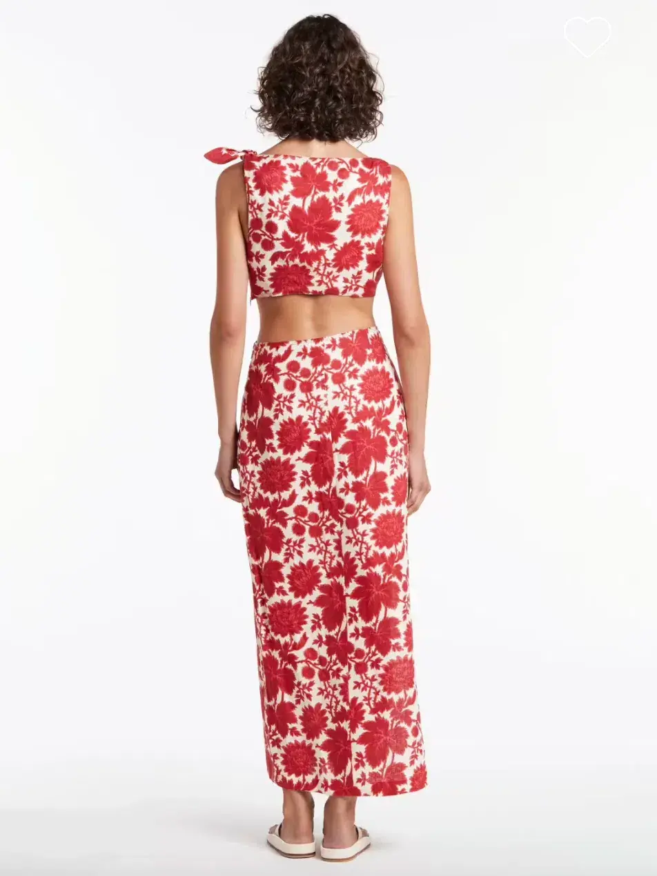Sir the Label Cinta Knot Dress Valetina Print - Image 4