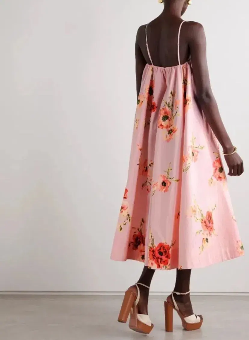 Zimmermann Lightburst Pink Floral Puff Dress Size 0 (8-10) - Image 3