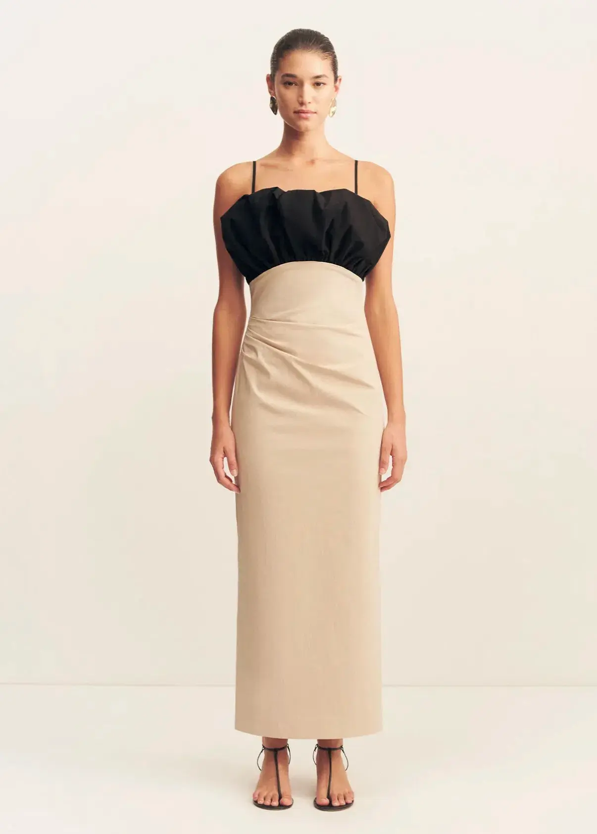 Shona Joy Campbell Bubble Bodice Midi Dress - Oat Milk size 10 - Image 1