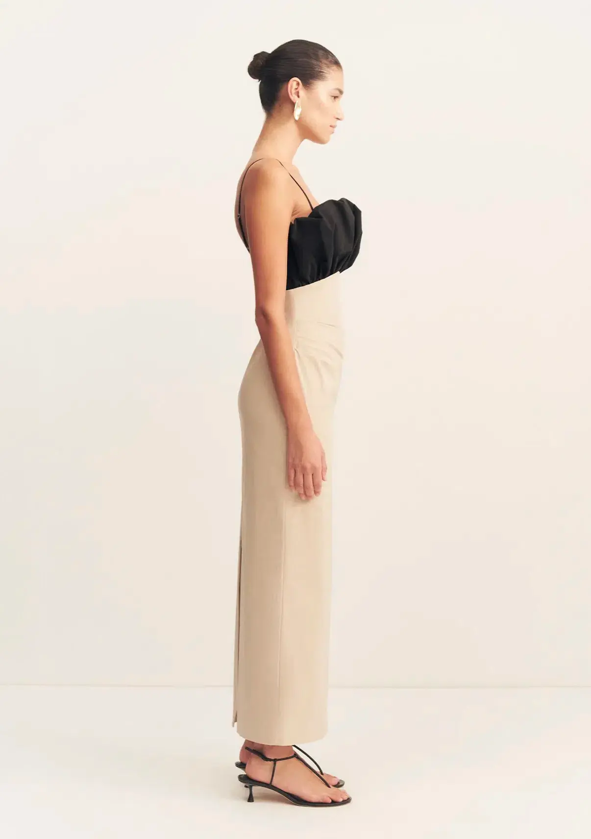 Shona Joy Campbell Bubble Bodice Midi Dress - Oat Milk size 10 - Image 4