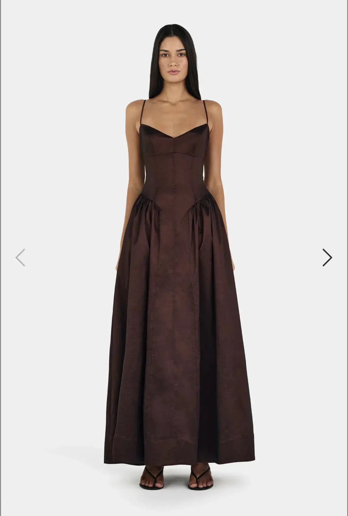 Hansen & Gretel Bellini Taffeta Gown Chocolate Size AU 8 - Image 1