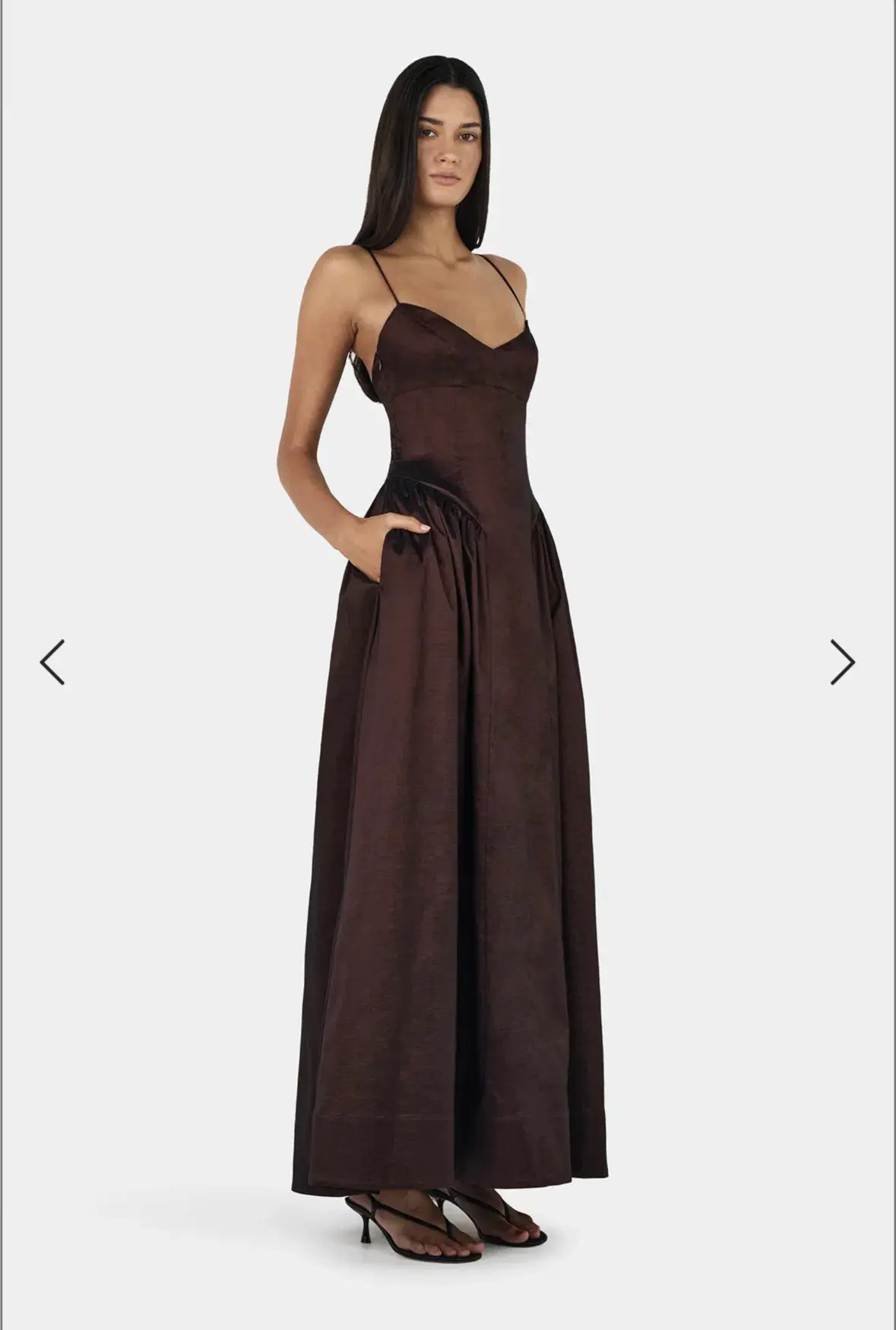 Hansen & Gretel Bellini Taffeta Gown Chocolate Size AU 8 - Image 4