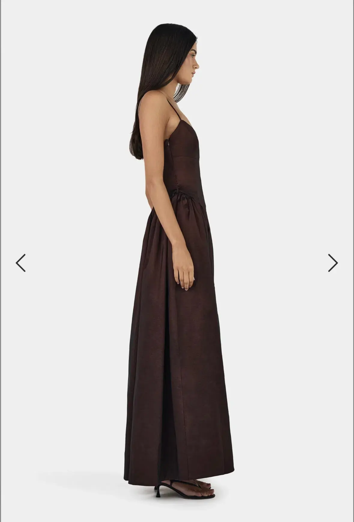 Hansen & Gretel Bellini Taffeta Gown Chocolate Size AU 8 - Image 3