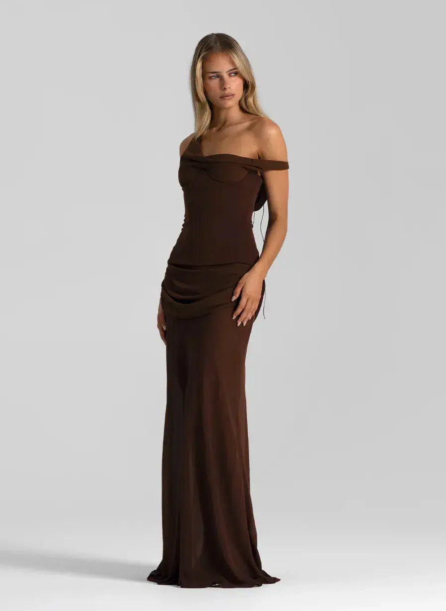Natalie Rolt Cadence Maxi Gown Brown Size 8  - Image 3