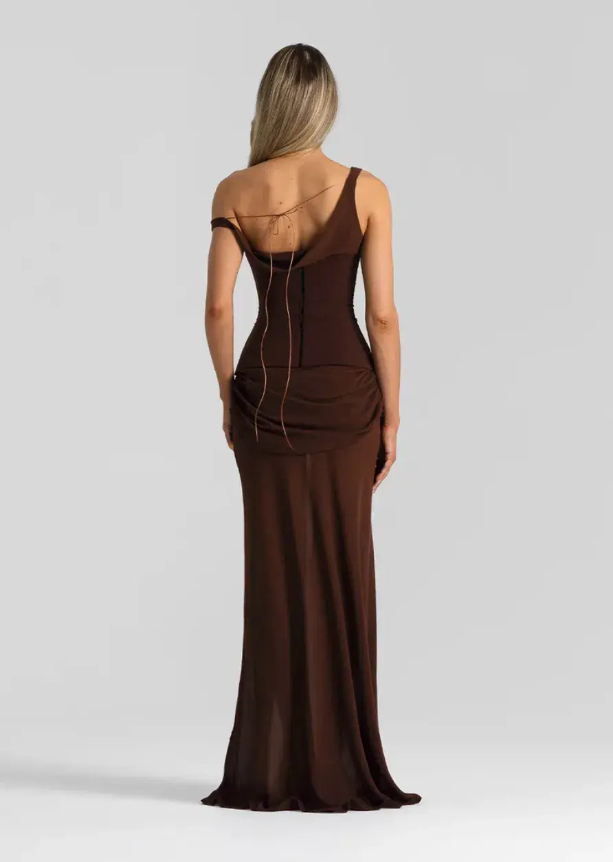 Natalie Rolt Cadence Maxi Gown Brown Size 10  - Image 4