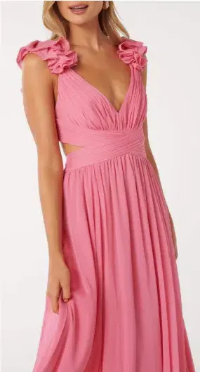 Forever New Selena Ruffle Shoulder Maxi in Pink Size 12 - Image 2