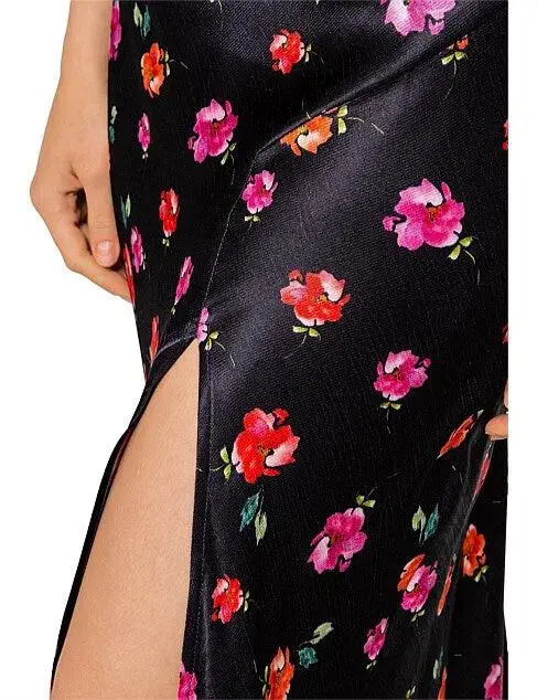 Bec & Bridge Black Floral Midi Slip Dress Size AU6 / US 2  - Image 3