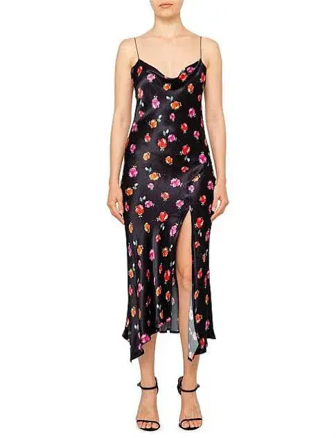 Bec & Bridge Black Floral Midi Slip Dress Size AU6 / US 2  - Image 1