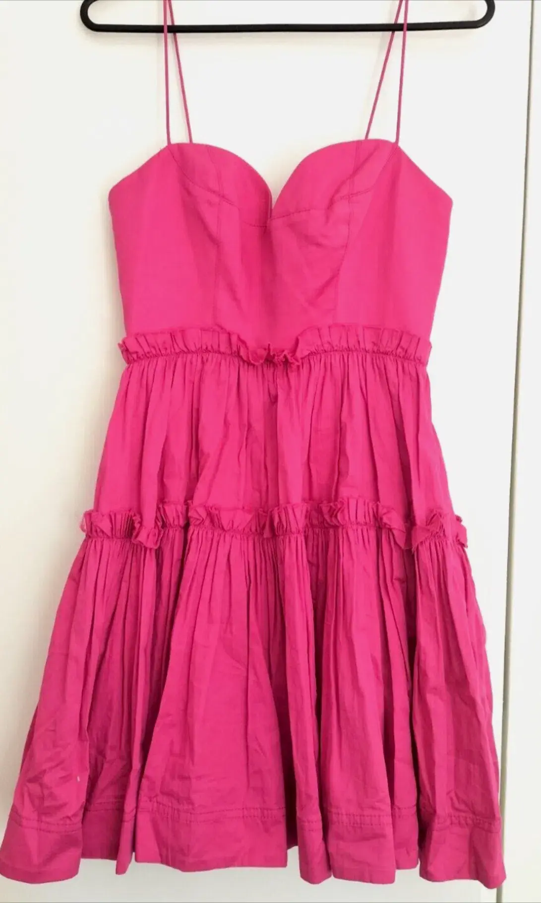 AJE Maya Tiered Mini Dress Fuchsia with side pockets AU 6 US 2 - Image 5