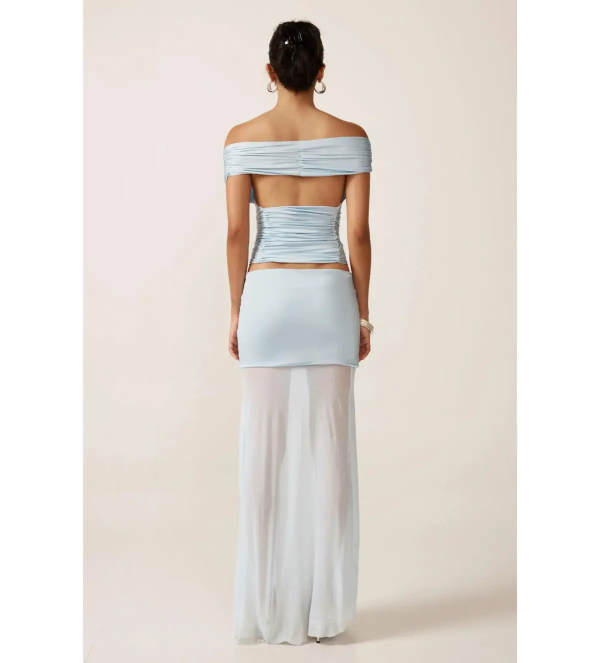 Ance Gria Grace Top & Skirt Set Sky Blue Size M AU 10  - Image 3
