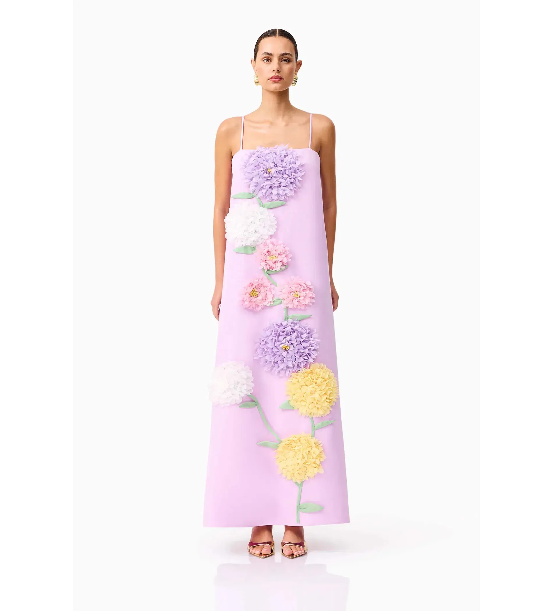 Elliatt Buttercup Embroidered Maxi Dress in Purple Size M/ AU 10 - Image 1
