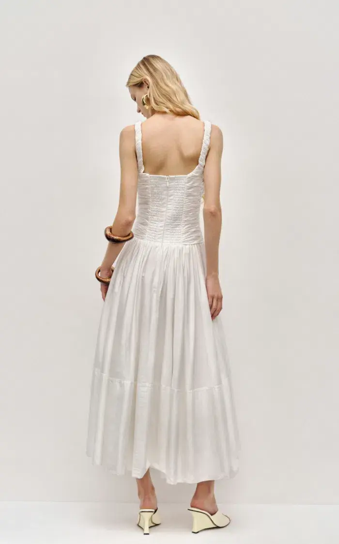 Aje Star Midi Dress Ivory Size 10 for rent on The Volte - main image