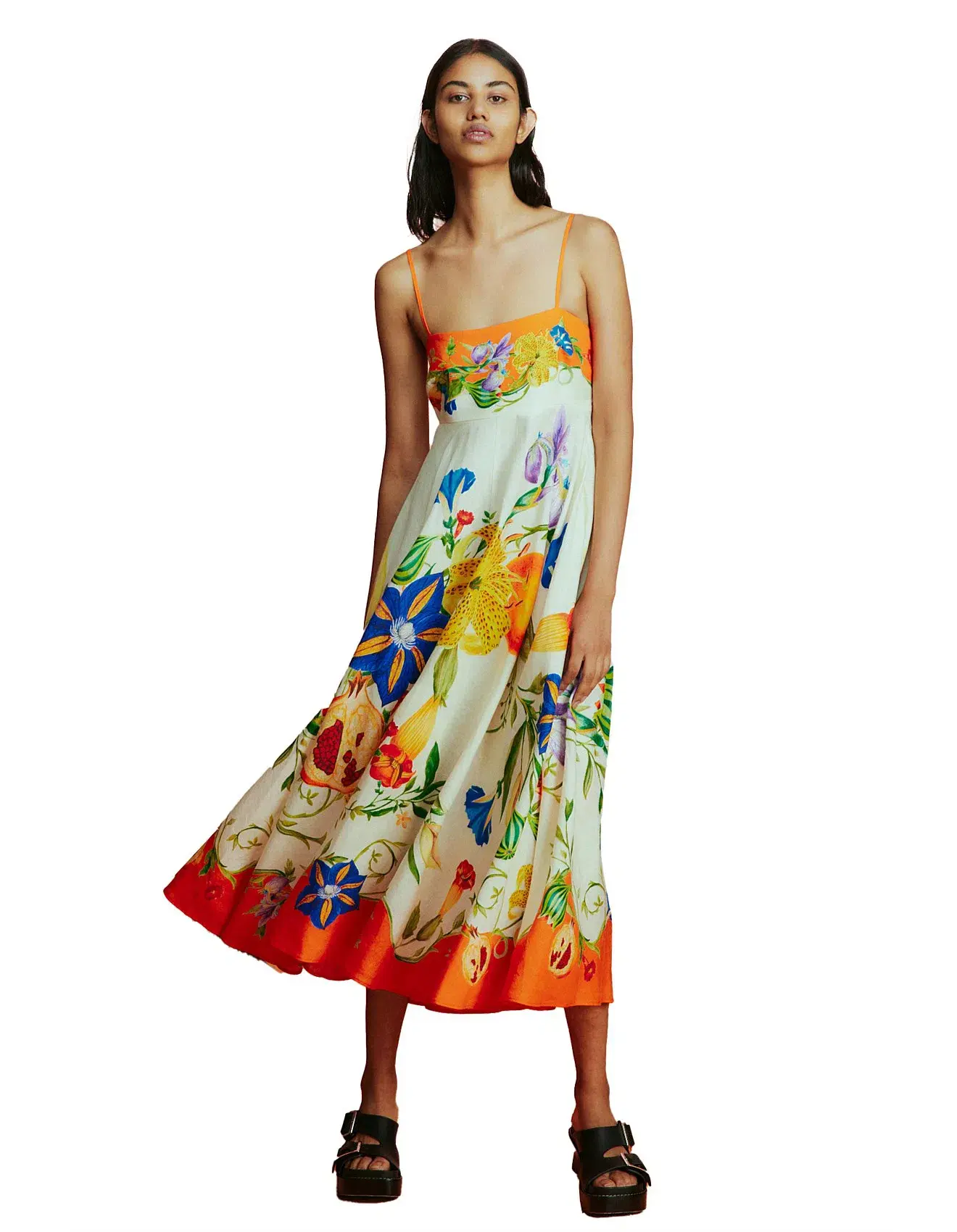 Alemais Flores Midi Sundress Multi Floral Size 10 - Image 1