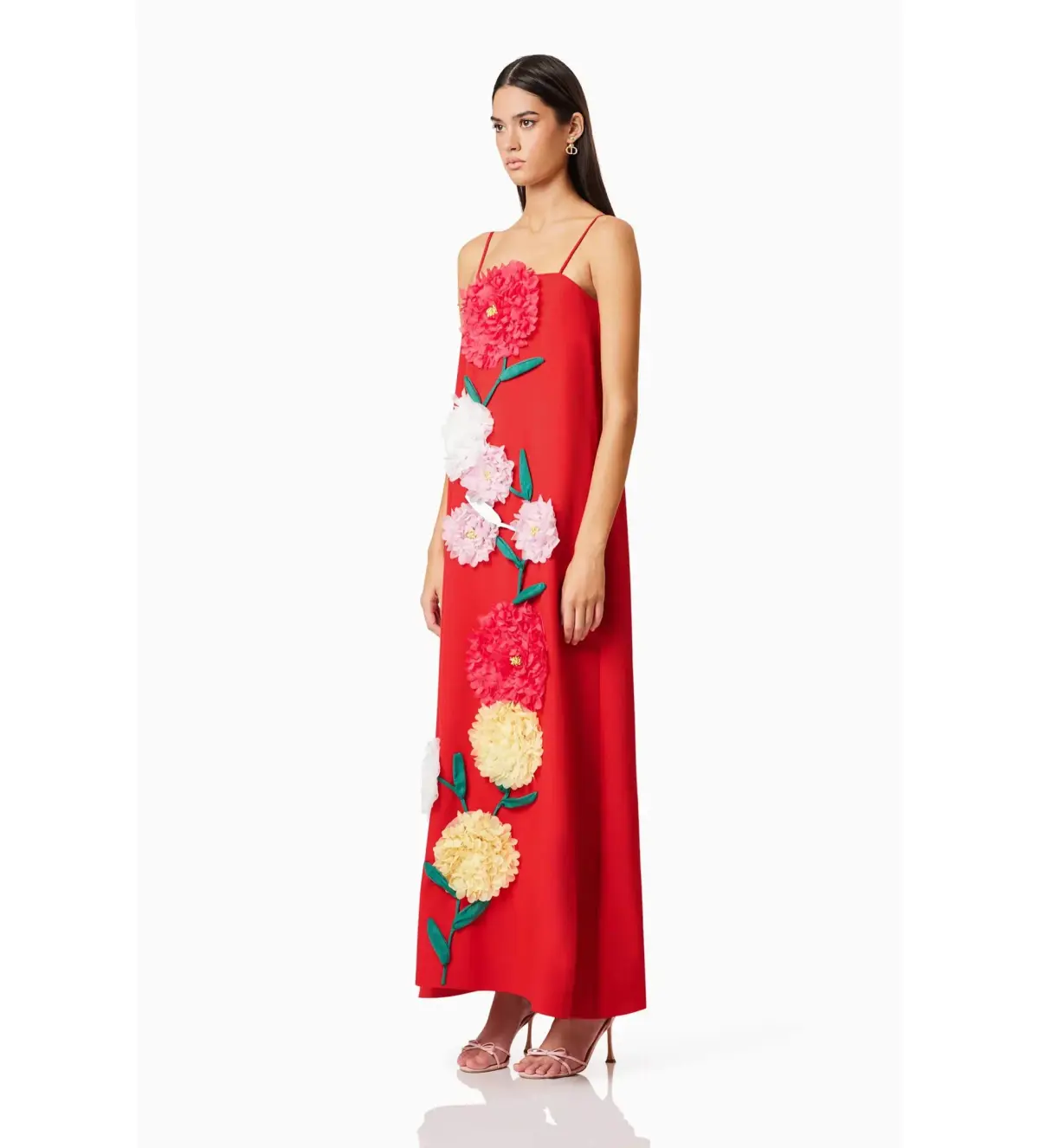 Elliat Buttercup Embroidered Maxi Dress In Red Size XS / AU 6 - Image 2