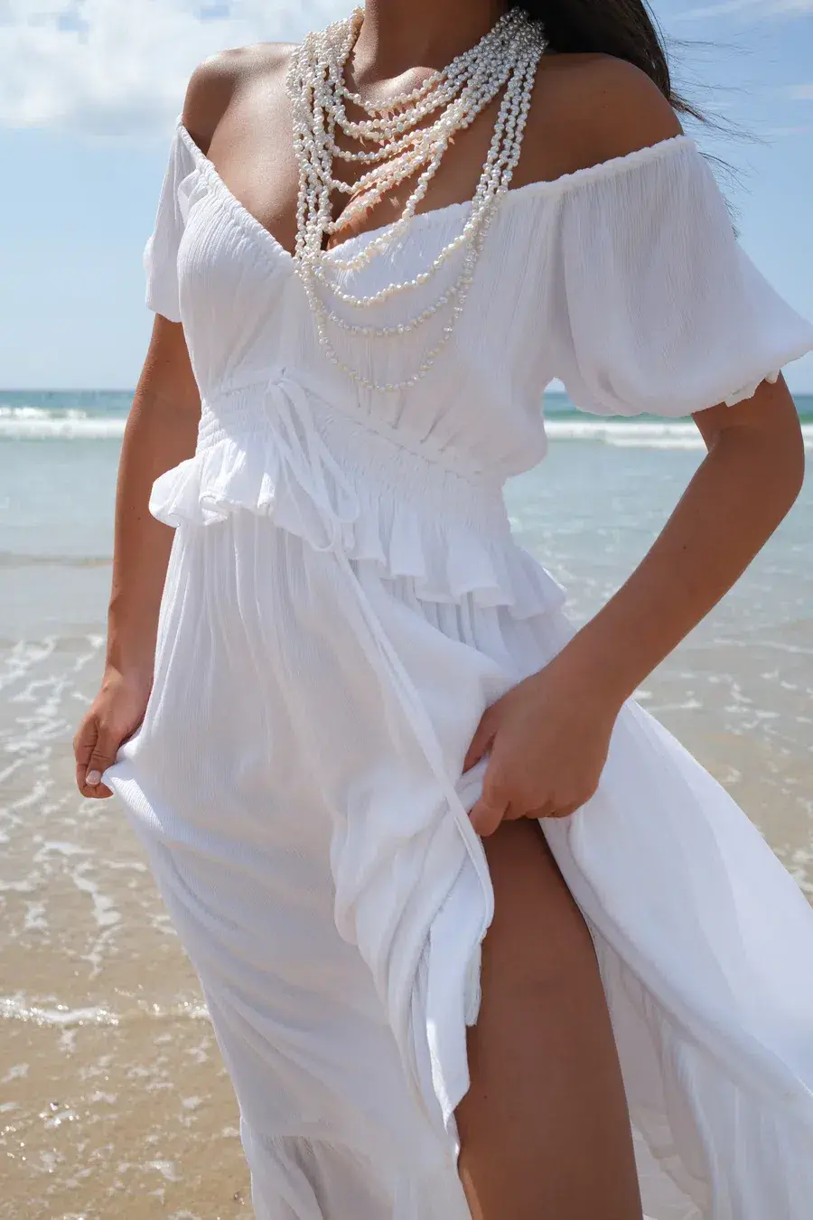 Coven & Co Boho Maternity True Romance Gown White Size XS / AU 8 - Image 3
