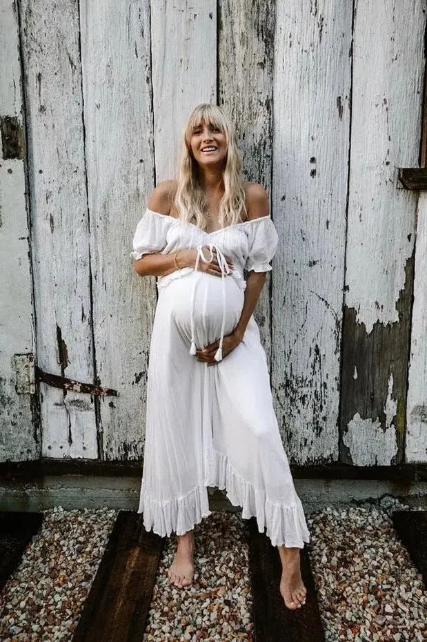 Coven & Co Boho Maternity True Romance Gown White Size XS / AU 8 - Image 2
