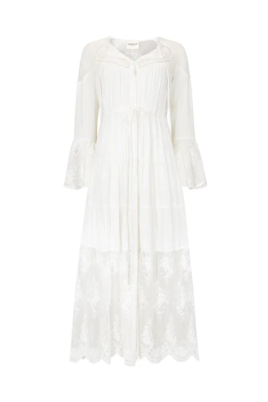 Coven & Co Boho Maternity Full Moon Lace Gown White Size M / AU 12 - Image 3