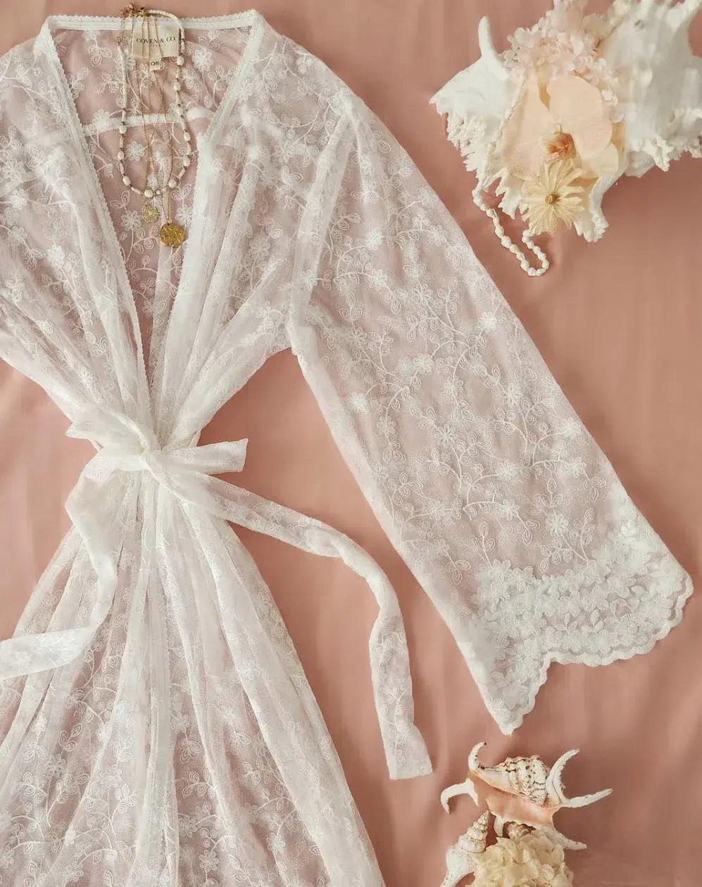 Coven & Co Boho Island Breeze Robe White Lace One Size - Image 8
