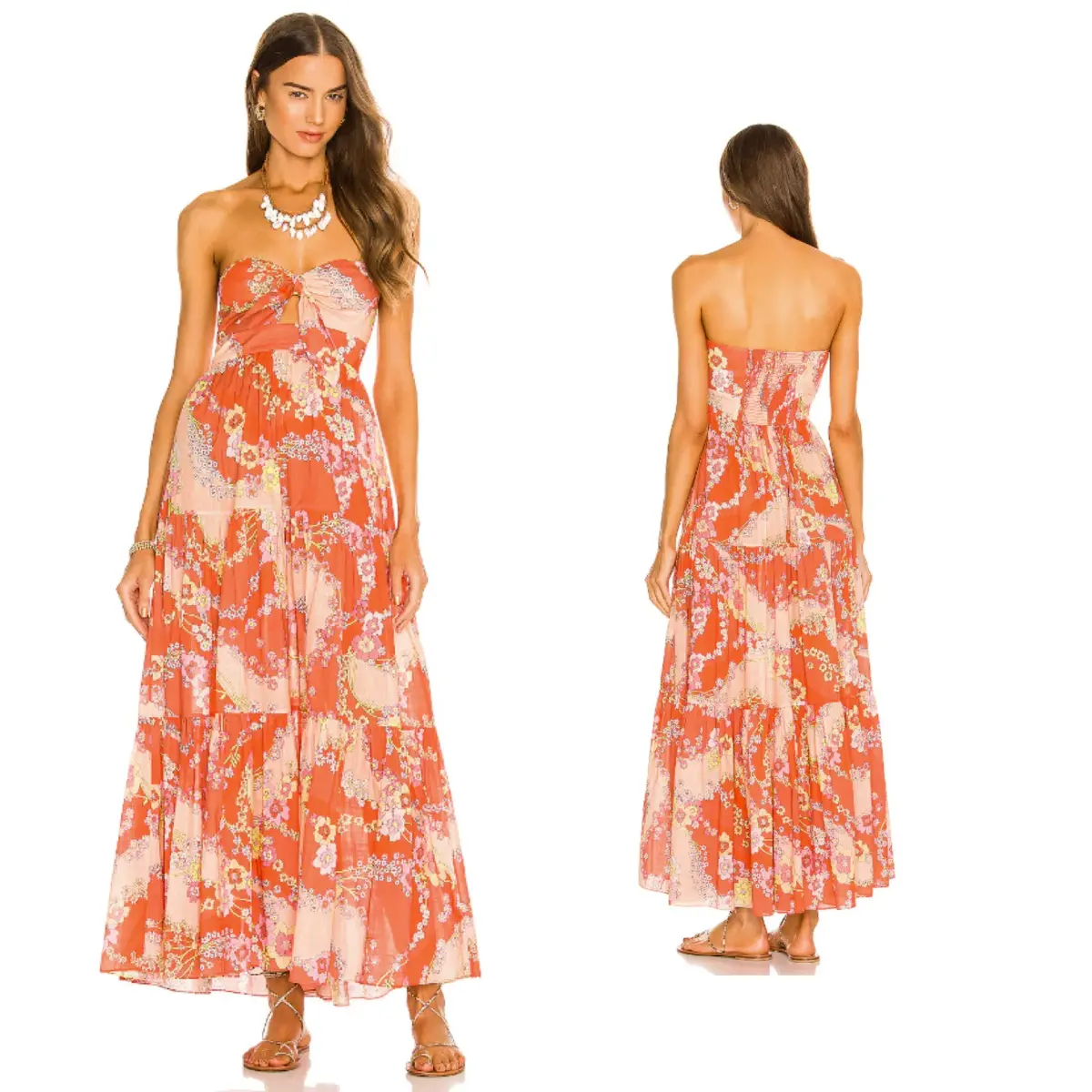 Zimmermann Lola Tie Front Midi Dress in Raspberry Floral - Image 1