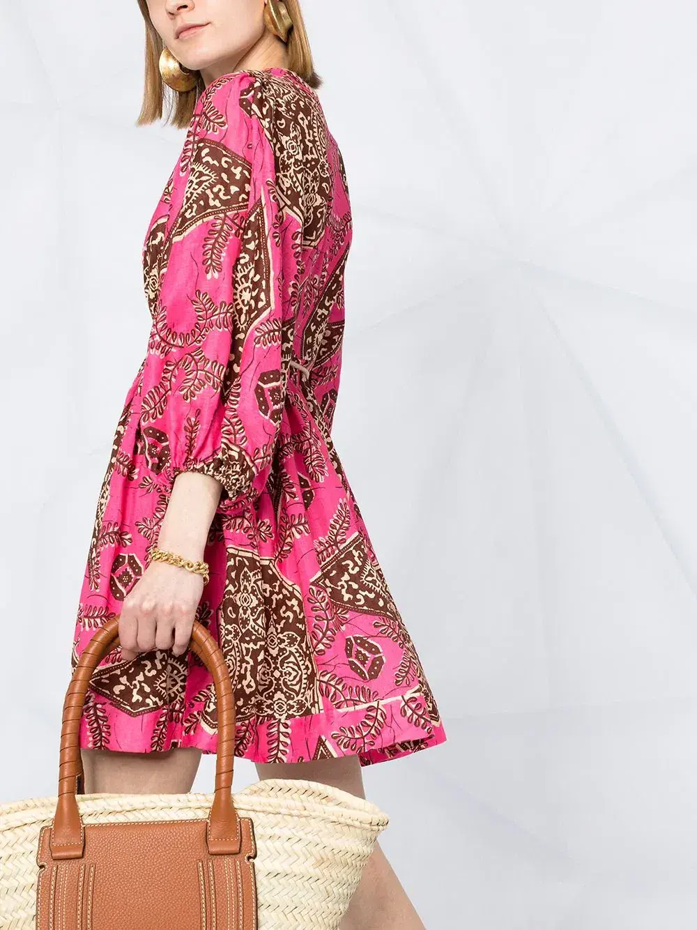 Zimmermann Lulu Plunge Printed Mini Dress for rent on The Volte - main image