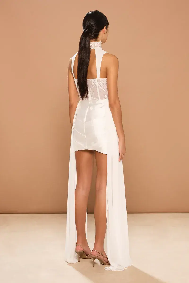 Sonya Moda Arabella Mini Dress White Size S/AU 8 - Image 3