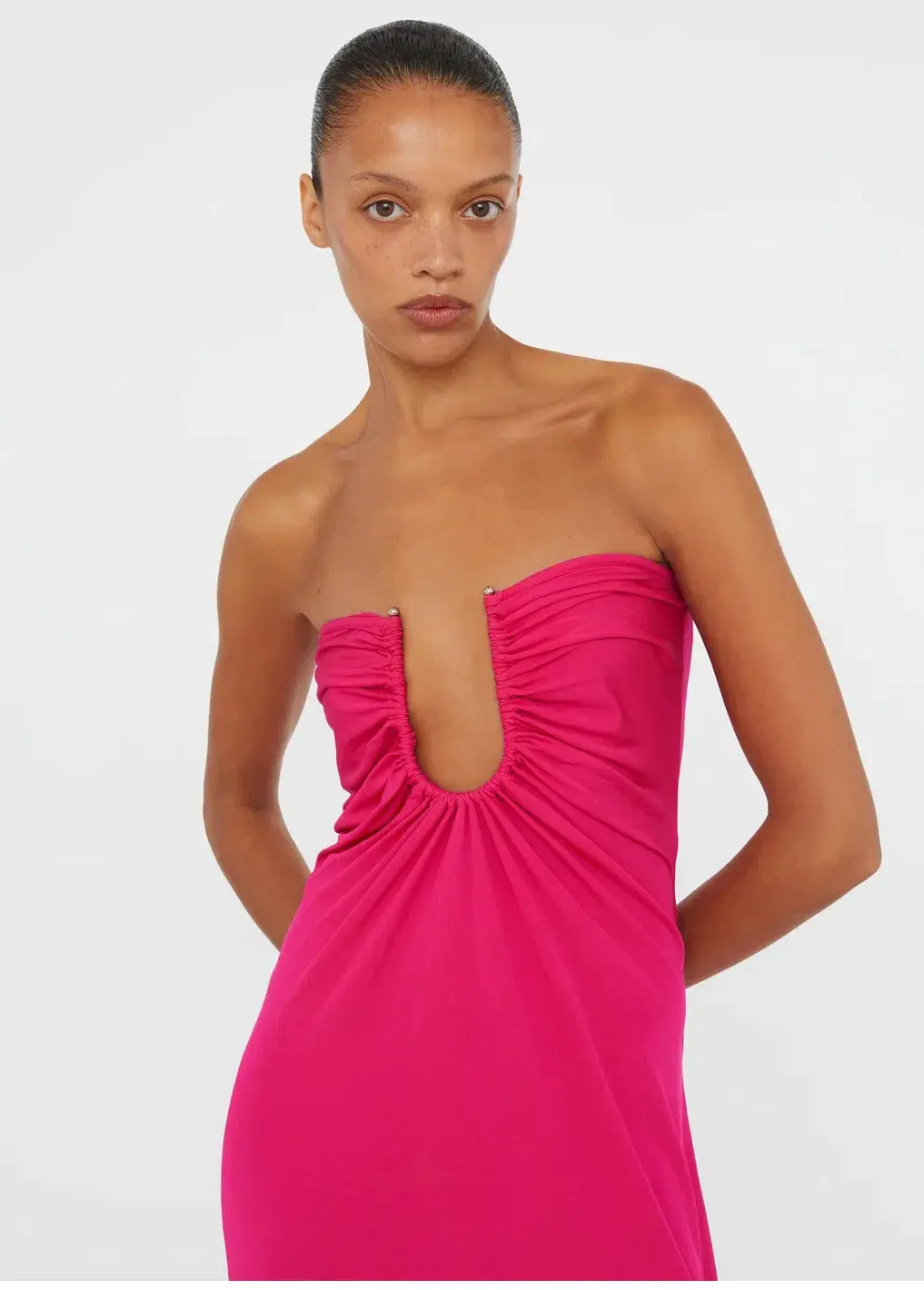 Christopher Esber Arched Palm Strapless Dress Magenta Size 8 - Image 2
