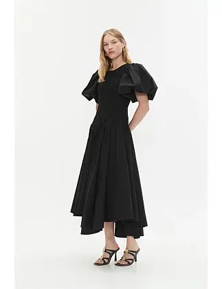 AJE Wisteria Midi Dress Black  Size 10  for rent on The Volte - main image