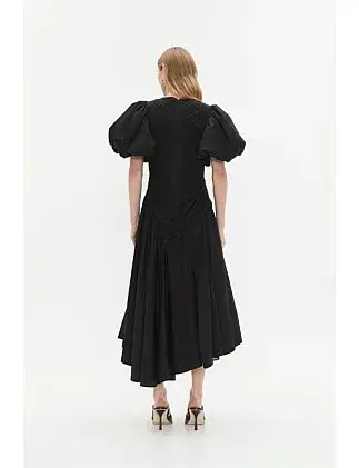 AJE Wisteria Midi Dress Black  Size 10  for rent on The Volte - main image