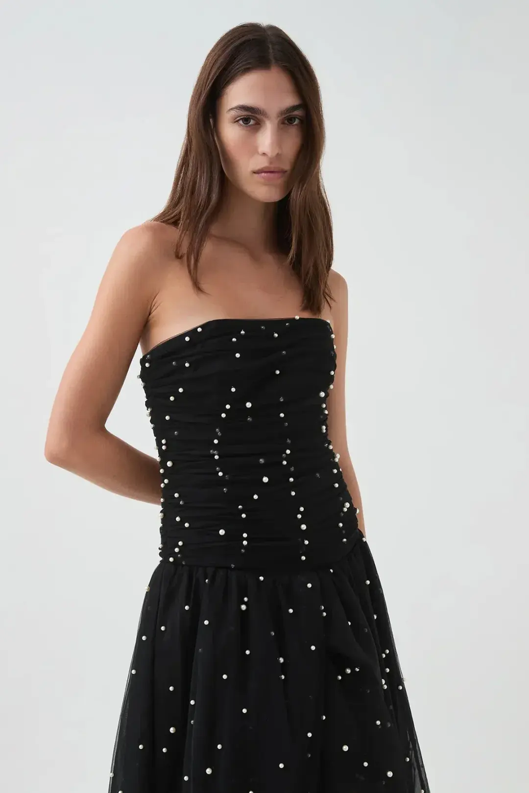  Aje Juniper Gown Black Size 6 for rent on The Volte - main image