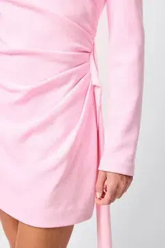 MOSSMAN SENSE OF MYSTERY DRAPED MINI DRESS / PINK / SIZE 14 for rent on The Volte - main image