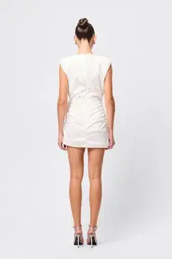 MOSSMAN WRAPPED IN YOU MINI DRESS / WHITE / SIZE 12 - Image 2