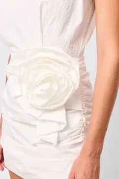 MOSSMAN WRAPPED IN YOU MINI DRESS / WHITE / SIZE 12 - Image 6