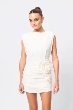 MOSSMAN WRAPPED IN YOU MINI DRESS / WHITE / SIZE 12 - Image 5