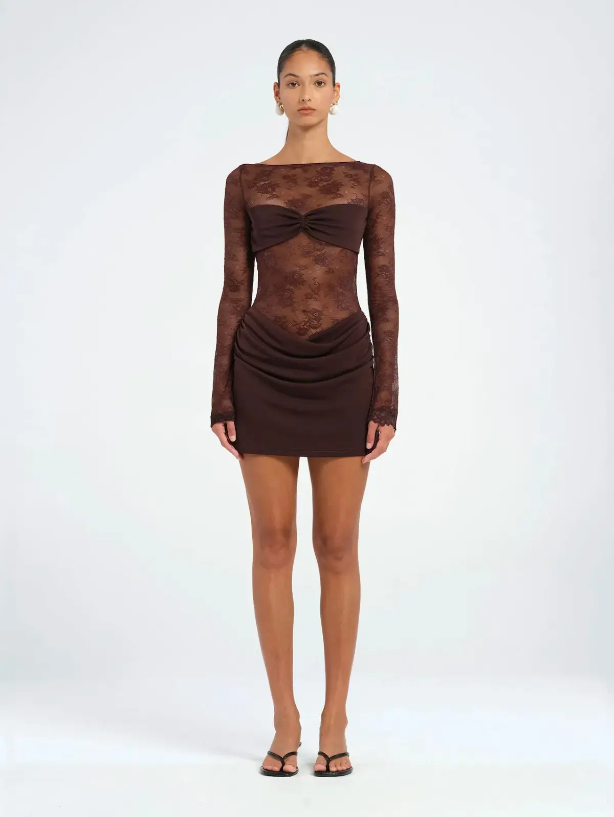 Benni Oskar Mini Dress Chocolate Size AU 8 - Image 1
