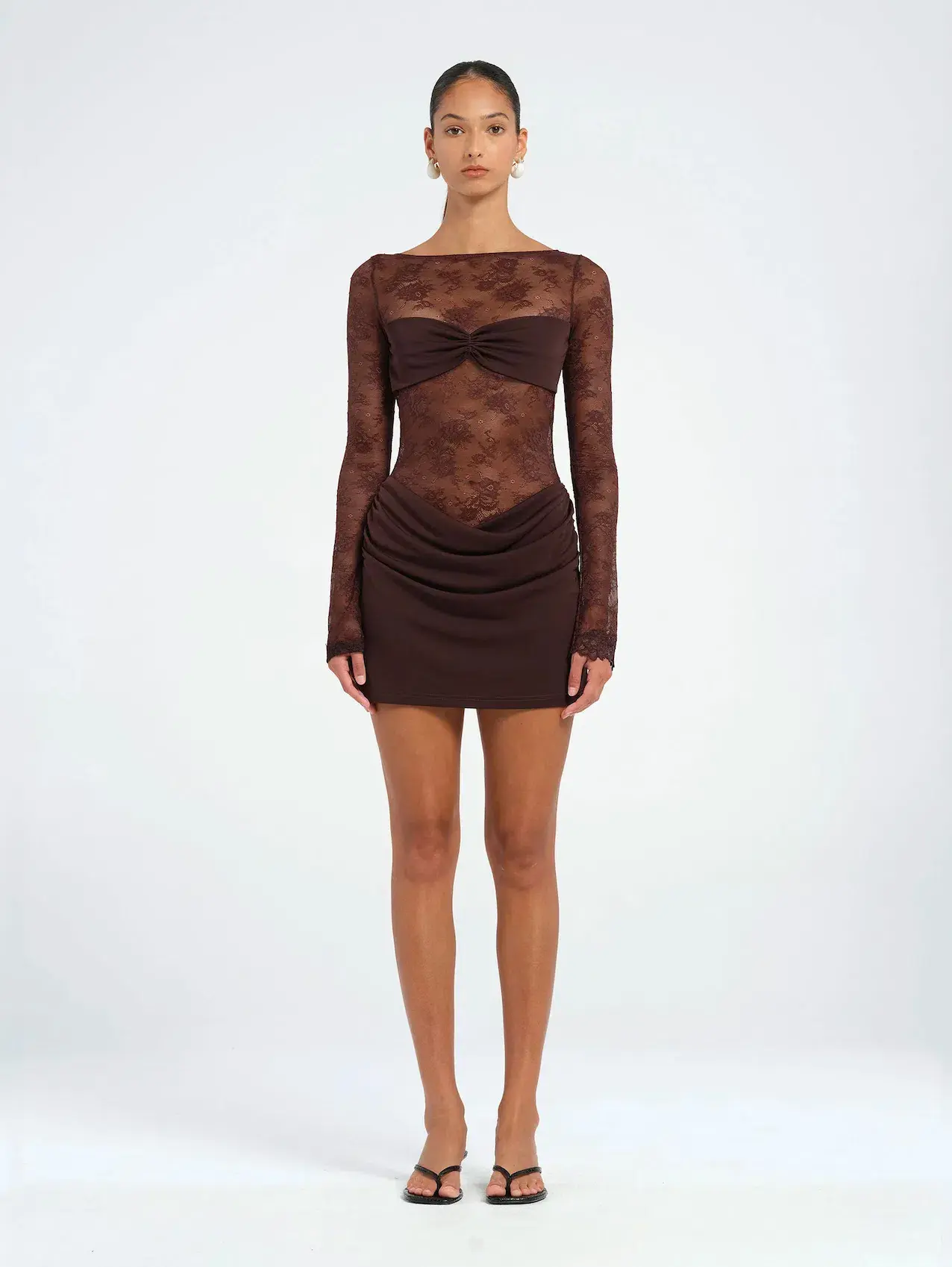 Benni Oskar Mini Dress Chocolate Size AU 8 - Image 1
