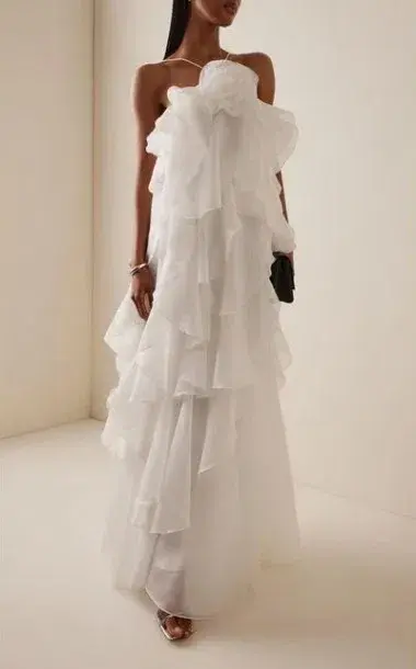 Aje Pandorea Layered Maxi Dress Ivory White Size AU 16 - Image 1