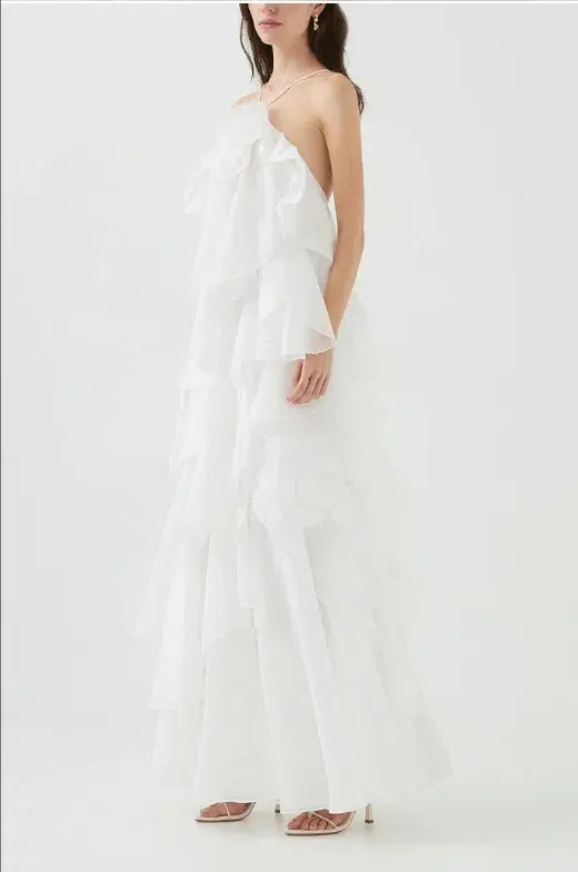 Aje Pandorea Layered Maxi Dress Ivory White Size AU 16 - Image 4