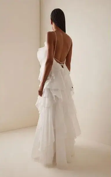 Aje Pandorea Layered Maxi Dress Ivory White Size AU 16 - Image 2