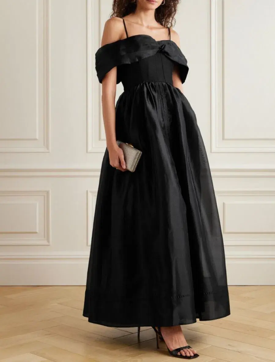 Aje Cordelia Corseted Maxi Dress Black Size AU 8 - Image 1