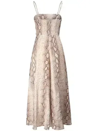 ZIMMERMANN BELLITUDE PYTHON CUT OUT MIDI DRESS ANIMAL PRINT SIZE 1 / AU 10 US 6 - Image 5