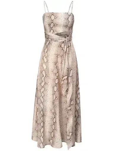 ZIMMERMANN BELLITUDE PYTHON CUT OUT MIDI DRESS ANIMAL PRINT SIZE 1 / AU 10 US 6 - Image 4