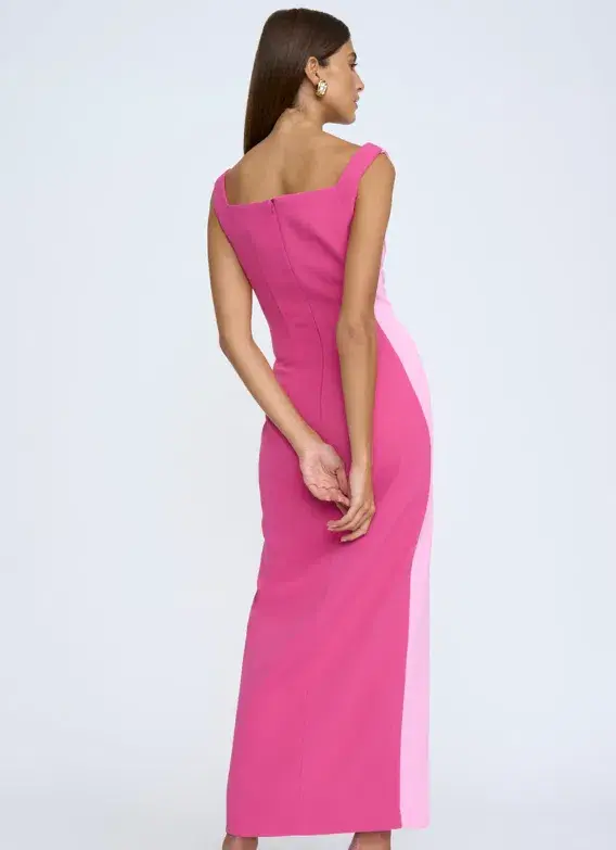 By Johnny Two Tone Curve Midi Dress - Size 10 - Image 3