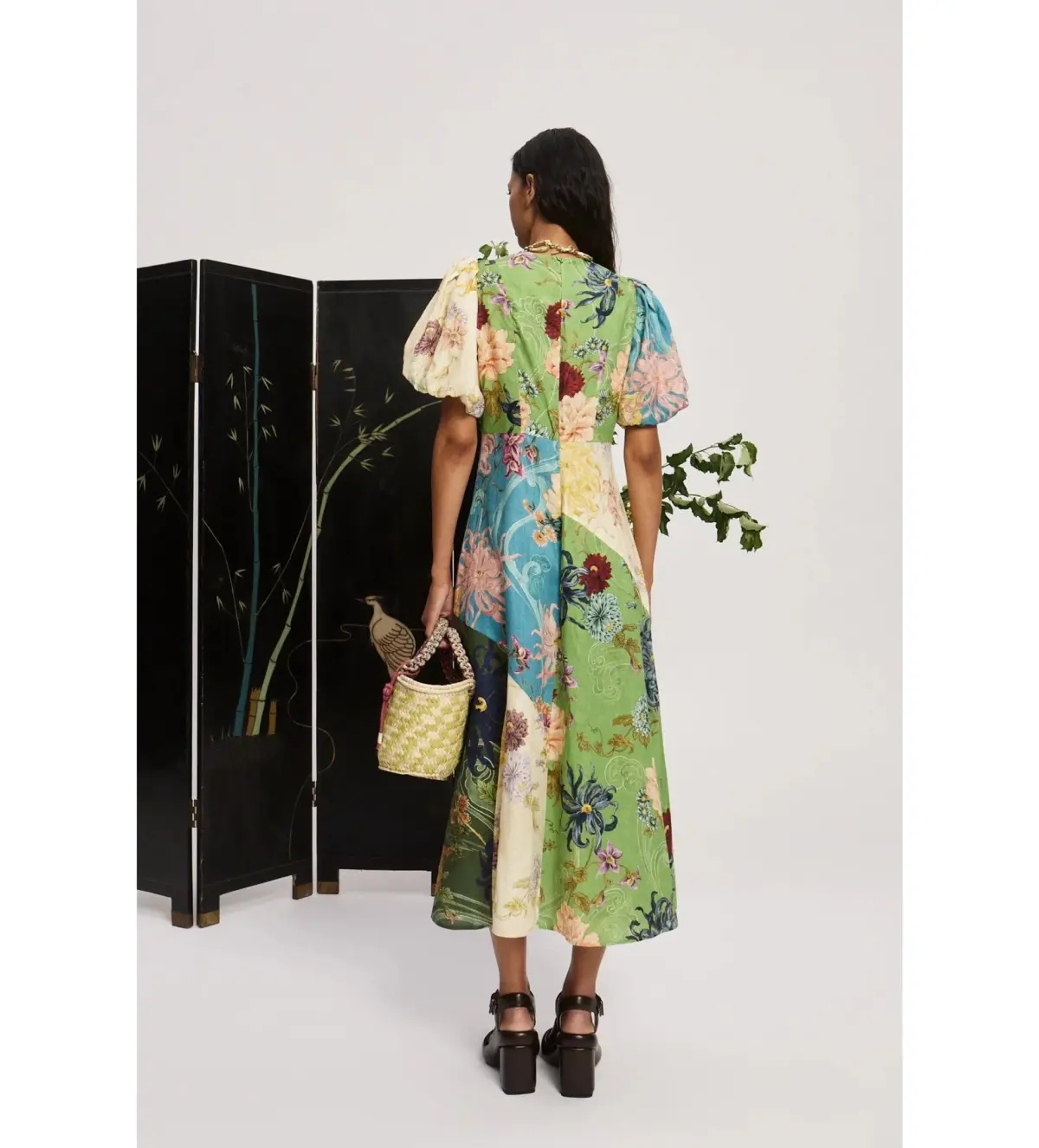 Alemais Avery Spliced Midi Dress  in Mulit colored Floral Print Size AU 4 - Image 4