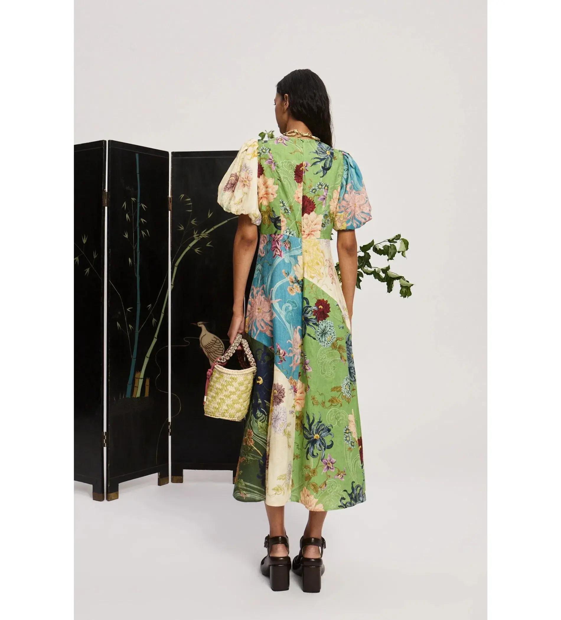 Alemais Avery Spliced Midi Dress  in Mulit colored Floral Print Size AU 4 - Image 4