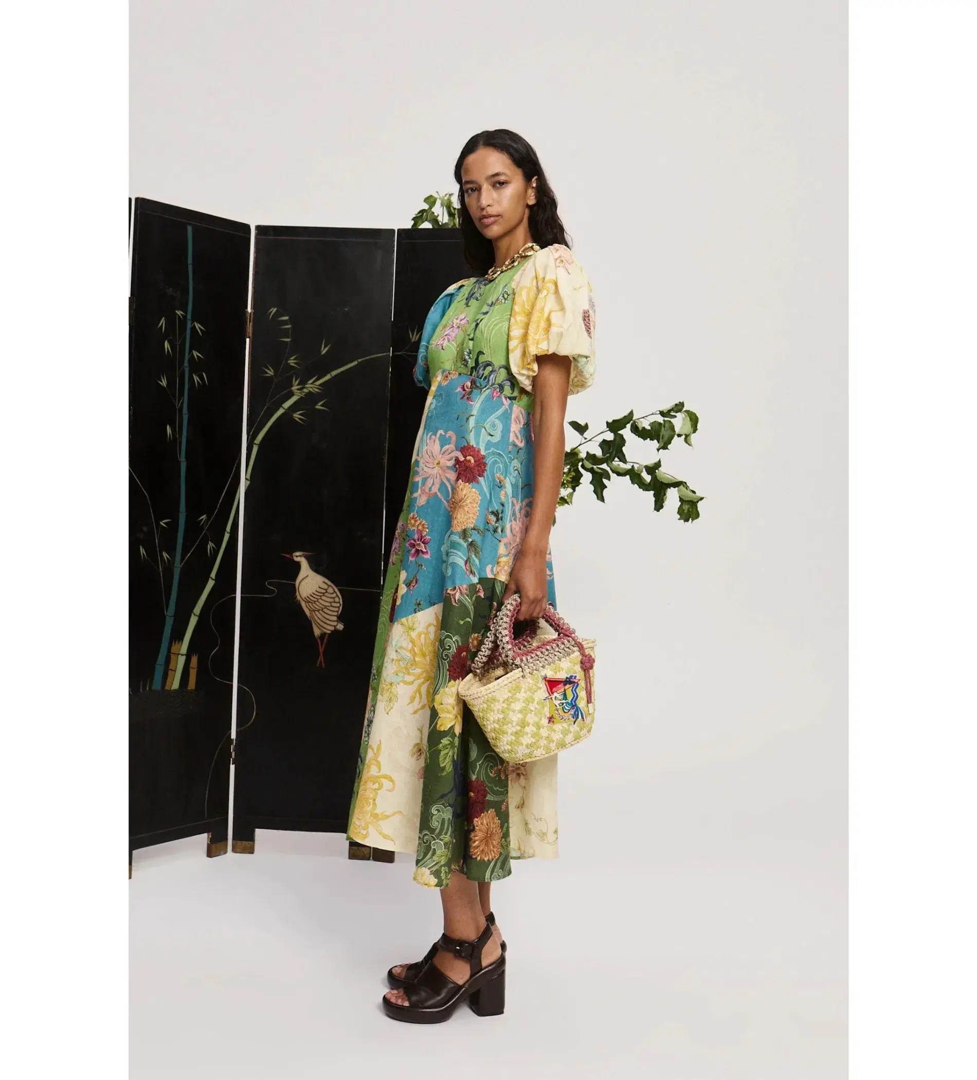 Alemais Avery Spliced Midi Dress  in Mulit colored Floral Print Size AU 4 - Image 3